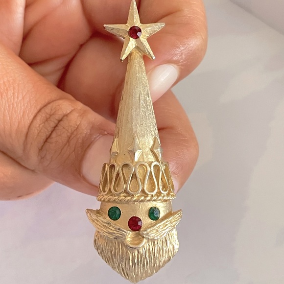 Vintage Mylu Santa Clause Christmas Brooch - Picture 2 of 7